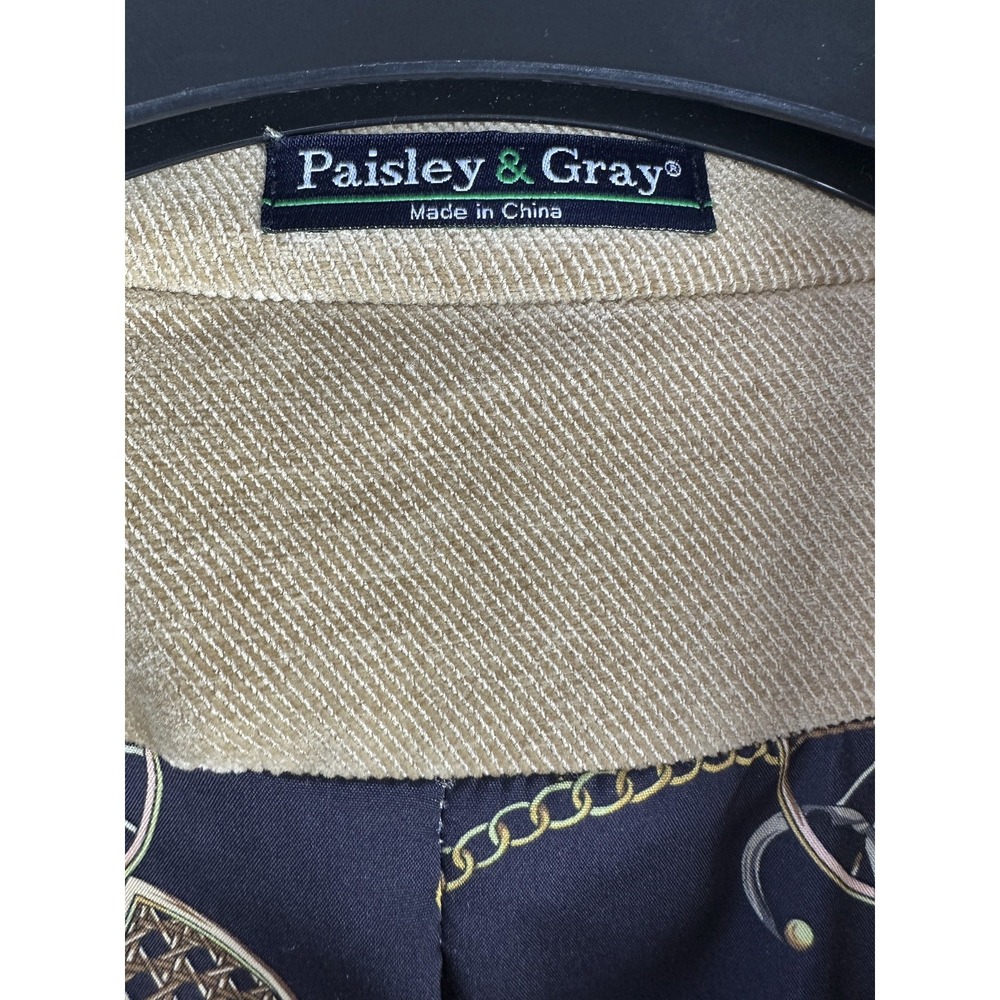 Paisley & Gray Mens XL Tan Soft Ribbed Knit Sport Coat Blazer Slim Fit *Flawed* - Picture 10 of 16